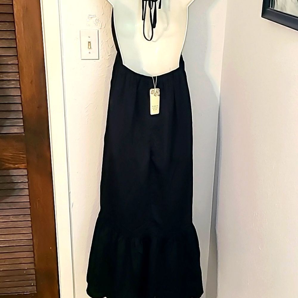 Honeyuppy Black Maxi-Dress with Ties for the back, Size Large, NWOT - Picture 4 of 9
